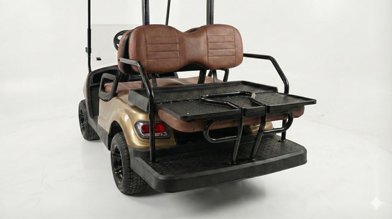 EPIC 2+2 Non-Lifted Electric Golf Cart with Lithium Battery 105Ah & Standard Tires | 4-Seater LSEV (Golden) - Image 4